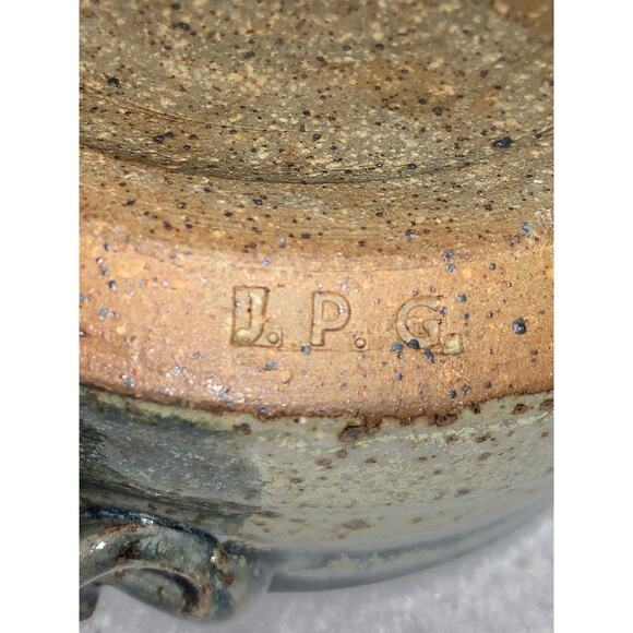 2 Mugs Studio Art Pottery Marked J.P.G. Hand Thrown Abstract Design Stoneware - Picture 7 of 14